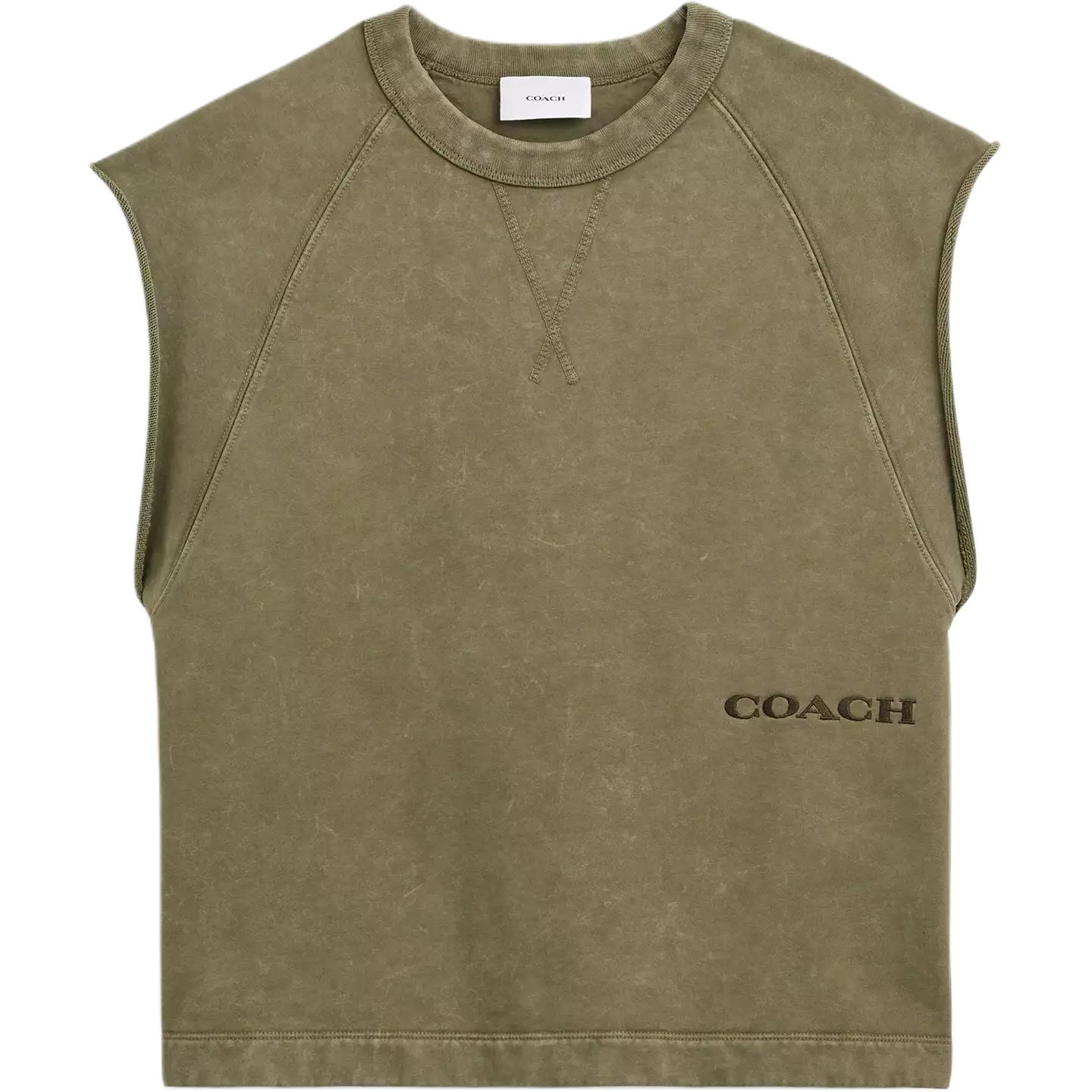 

Coach Letter Pullover Round Neck Sleeveless Vest Men vests Green CS790-OLV M