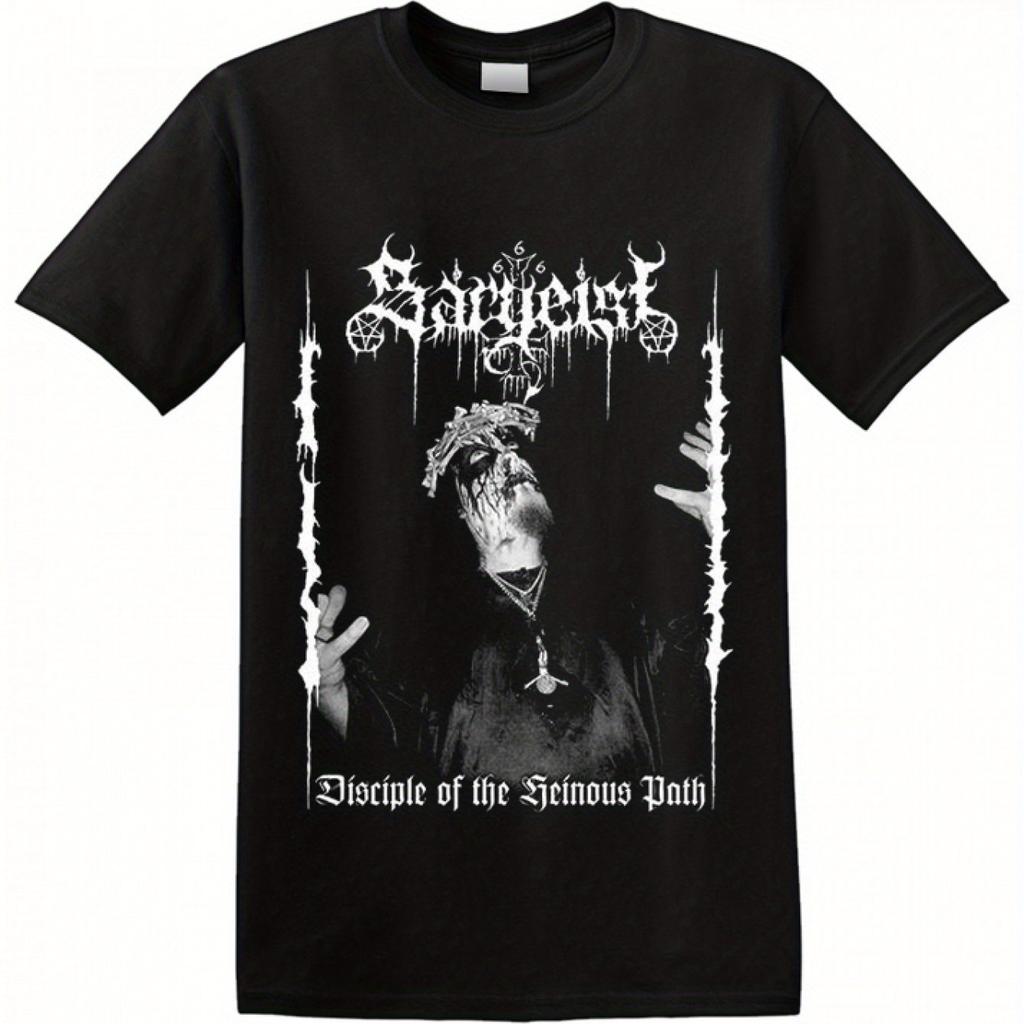 SARGEIST Jünger des Bösen Weges Gothic Metal Muster T-Shirt Street Style