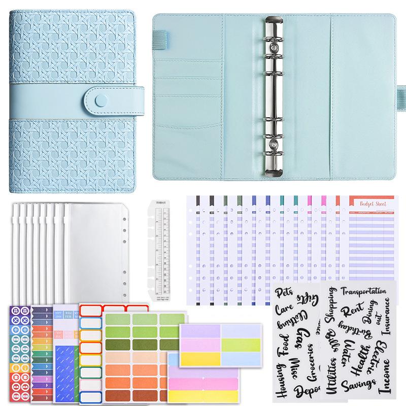 Budget Binder Cash Envelopes A6 Money Saving Binder with Zipper envelopes,Macaron-themed Cash Budget Ledger and Financial Planning Gift Set