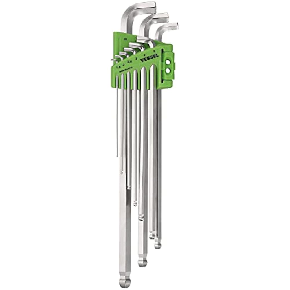 VESSEL (VESSEL) hex bar ball point L type wrench set of 9 short shaft long type 8209BP-L