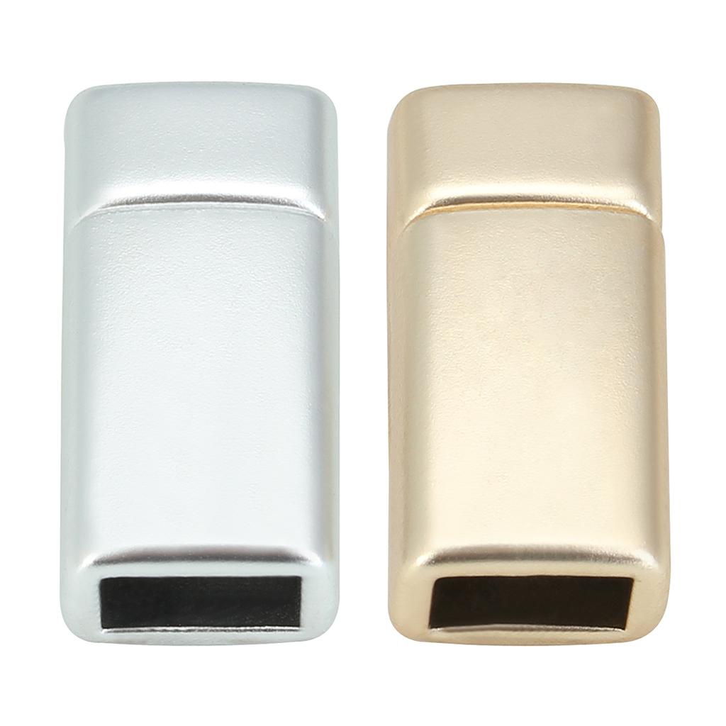 Jewelry Findings Leather Bracelet Clasp DIY Magnet Hook Rhodium Magnetic Clasp Flat Hole 15*3mm
