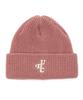 Eondeokeonteulol Winter Short Beanie Ribbed Knit Logo Embroidery Unisex Beanie Hat Beanie / Original Script / Pink