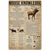 Veidsuh Moose Knowledge Retro Poster Plaque for Club Cafe Bar Home Kitchen Wall Decoration