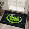 VfL Wolfsburg FC Design Kristall Samt Teppich Gemütlich Nicht?Rutschfester Teppich mit Aufdruck für Schlafzimmer Wohnzimmer Eingang