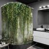 A Bathroom Shower Curtain Featuring Dense Plants And Wisteria Flowers, Includes 12 Hooks, Measuring 70.87*70.87Inch, Perfect For
