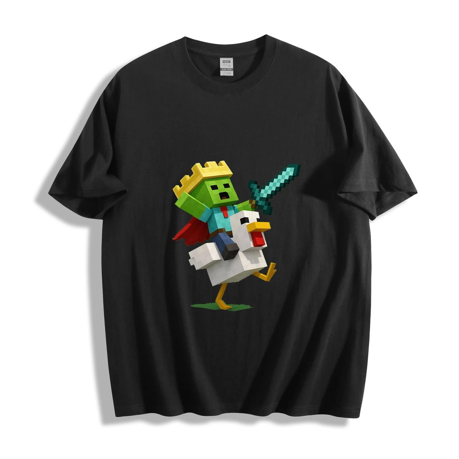 Minecraft Zombie Knight T-Shirt - Chicken-Riding Zombie Design Unisex Tee 4XL