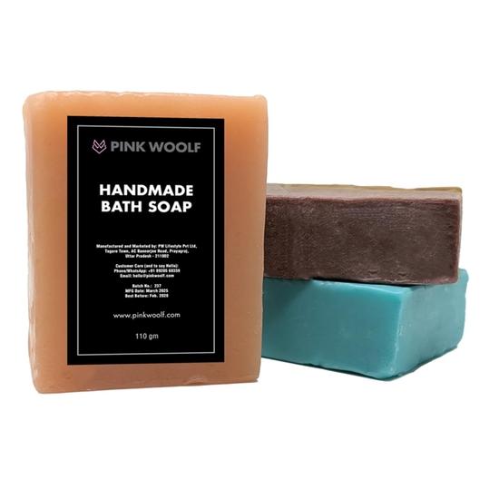 Pink Woolf Organic Peach & Avocado, Seabuckthorn & Aloe Vera, Green Tea Cucumber & Mint Bath Soap, Exotic Fragrances- 125 G (Combo Set of 3)