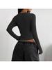 Women S Ribbed Knit V Neck Blouse Slim Fit Long Sleeve Top Fashion Elegant Casual Crop Sweater Autumn Winter Simple Knitwear Sweaters