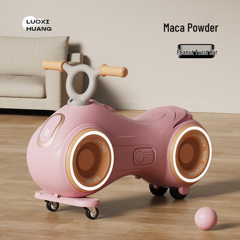 Peanut Twist Anti-Rollover Infant Glider with Silent and Universal Wheels for Boys and Girls