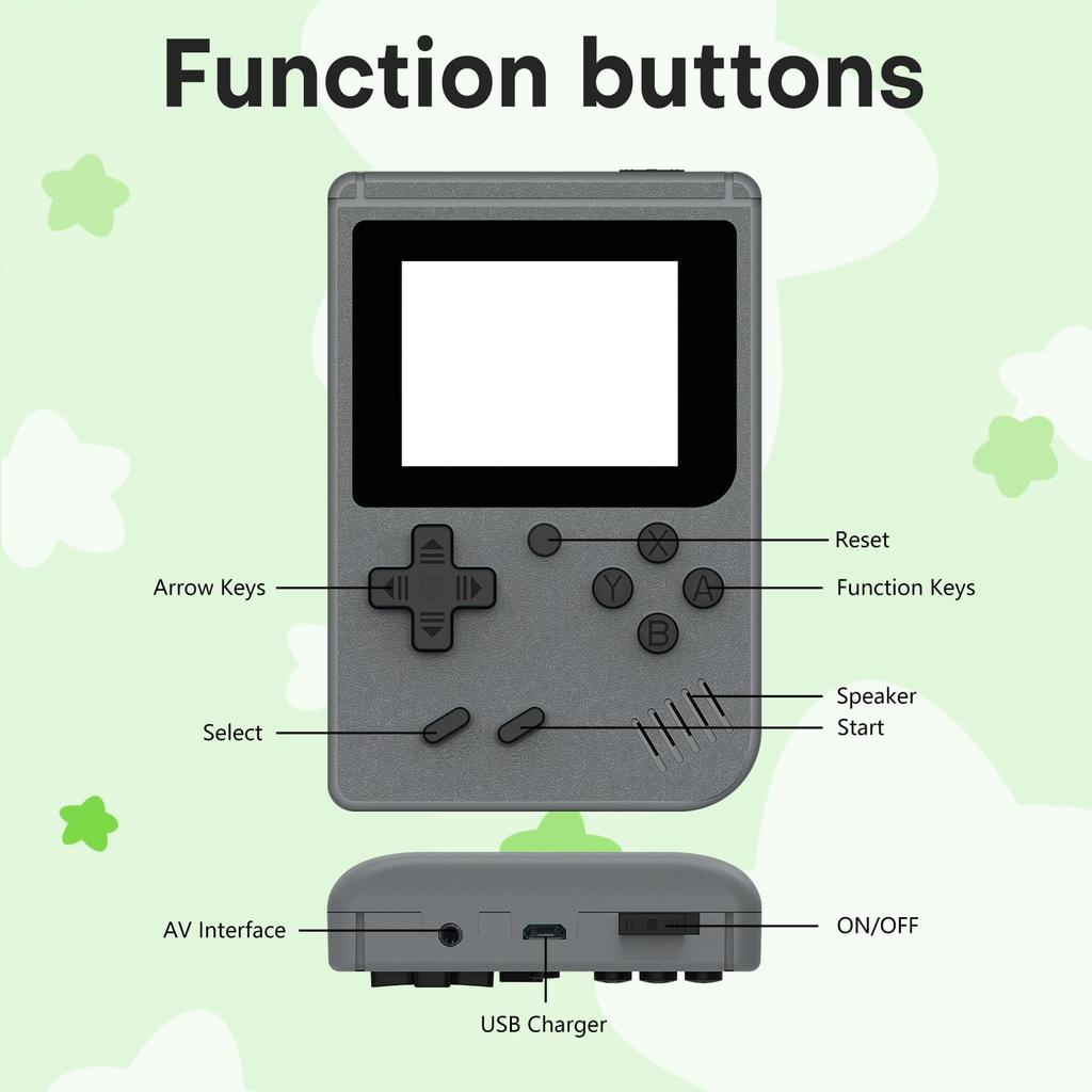 400 in 1 Mini Retro Handheld-Spielekonsole, 400-in-1 8-Bit-Spiele, Dual-Screen für Kinder, Heim-TV