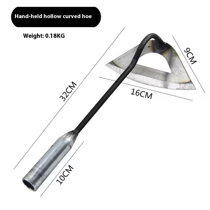 

1 шт., полностью стальная закаленная полая мотыга, ручные грабли для прополки, посадка овощей, ферма, сад, сельскохозяйственный инструмент, аксессуары для прополки серебряный