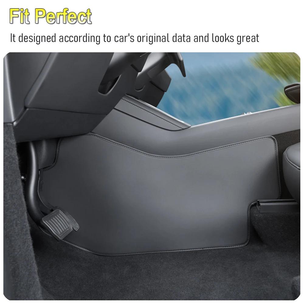 For Tesla Model Y Juniper 2025 2026 Center Console Two Side Panel Anti Kick Pads Protector PU Leather Foot Cover Mat Accessories