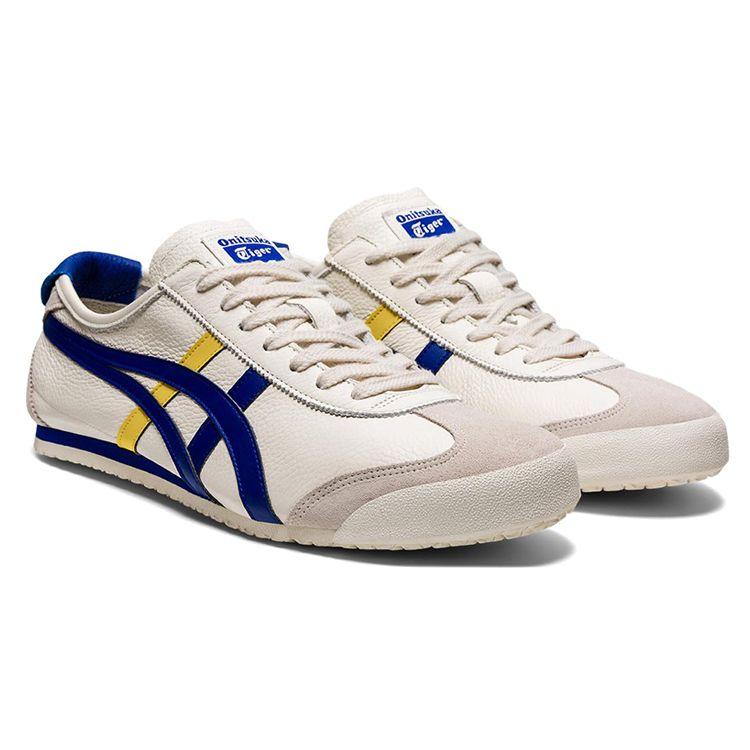 ONITSUKA TIGER Mexico 66 Round Toe Lace-Up Sports Shoes Unisex Sneakers White Blue Yellow 1183A201-112
