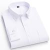 2026 Men Oxford Fashion 100% Cotton  Long Sleeve Casual Slim Solid Color Plaid Print Stripe Formal Dress Shirt Plus Size