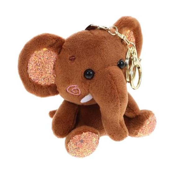 [OATIPHO] Plush Elephant Keychain, Elephant Key Ring, 10cm Cute Keychain Pendant Hanging Decoration Wallet Bag Backpack Car Key (Gray)