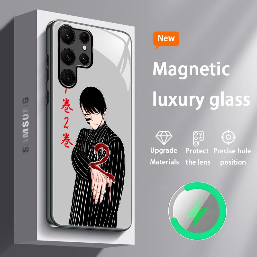 

Tougen anki icons Phone Case For Samsung S26 S25 S24 S23 S22 S21 S20 Plus Ultra Glass Magnetic Case Galaxy S25 Ultra