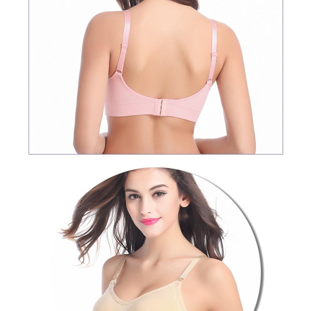 Women's Plus Size Maternity Nursing Bra, Front Open Wireless Push Up Seamless Breastfeeding Lingerie