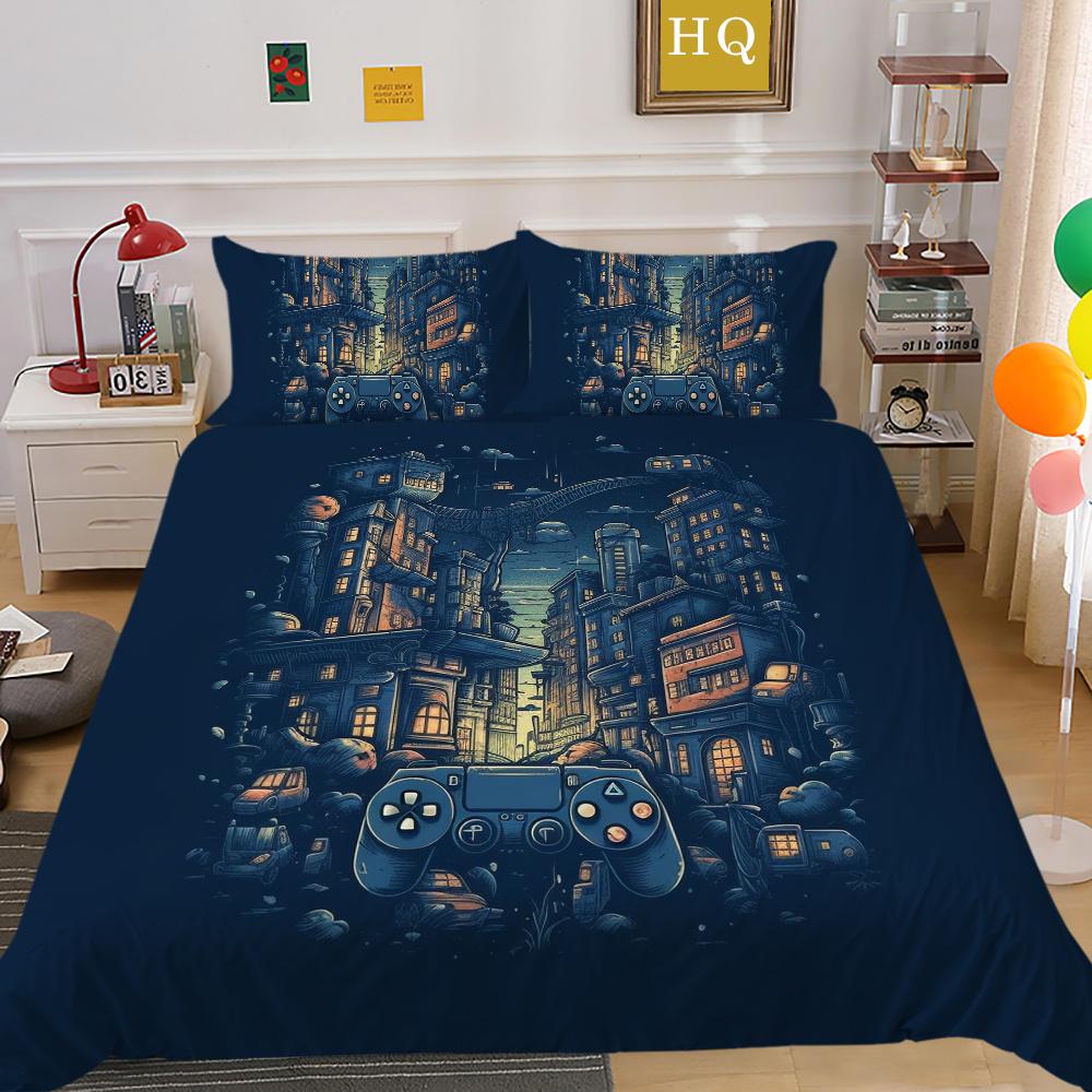 Capa de Edredom Estilo Jogo para Meninos Colchas para Casa Conjunto de Roupa de Cama Tamanho Queen Capa de Roupa de Cama da Moda Ternos de Roupa de Cama para Adolescentes