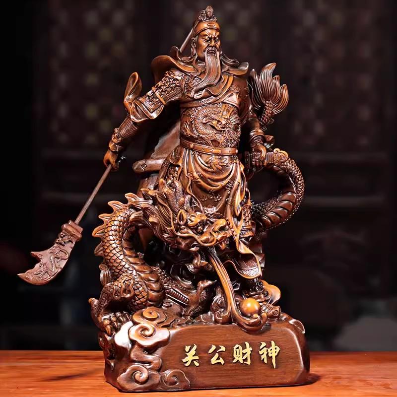 Statua di Guan Gong per Decorazione Domestica, Artigianato Buddista in Resina, Statua di Buddha, Regalo di Wu Caishen per Inaugurazione Negozio
