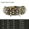 Wide Luxurious Leather Dog Collar Sharp Spike Studded Dog Collars for Rottweiler Pitbull Large X-Large Training Dogs