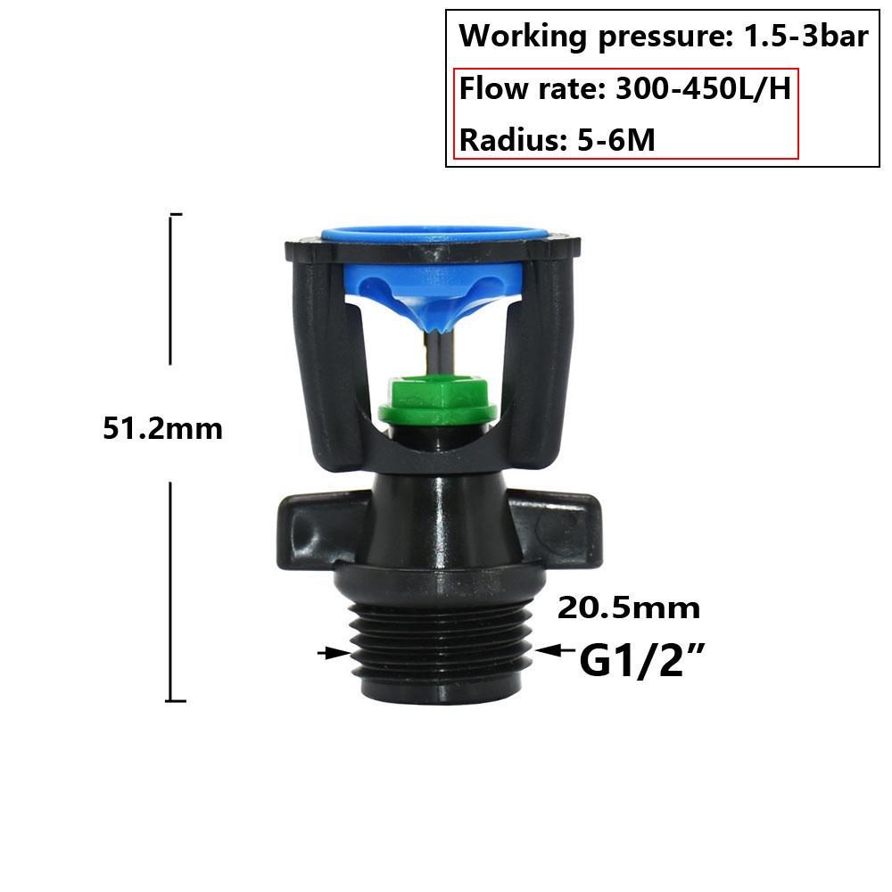 

360 Degree Rotating Garden Watering Sprinkler 1/2 Male Thread Farm Lawn Watering & Irrigation With Nozzle Support