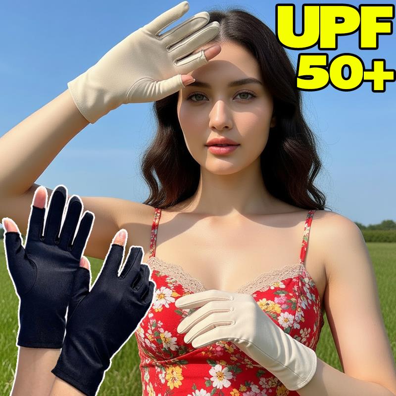 Ice Silk Cooling Sun Protection Gloves for Cycling Sports UPF 50 Plus Ultra Thin Breathable Elastic Mittens for Men Women Summer 6