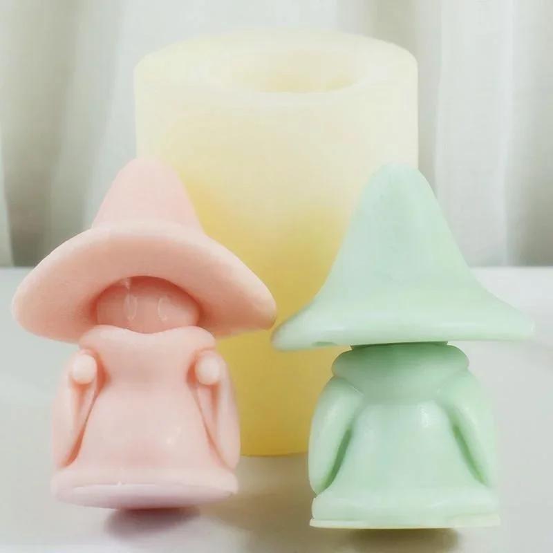 Mushroom Ghost Candle Silicone Mold Witch Hat Soap Resin Plaster Doll Mold DIY Chocolate Making Tools Ice Tray Decoration