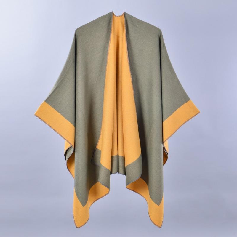 New Women's Spring Scarf Shawl Fashion Versatile Solid Color Four Seasons Imitation Cashmere Split Cape
