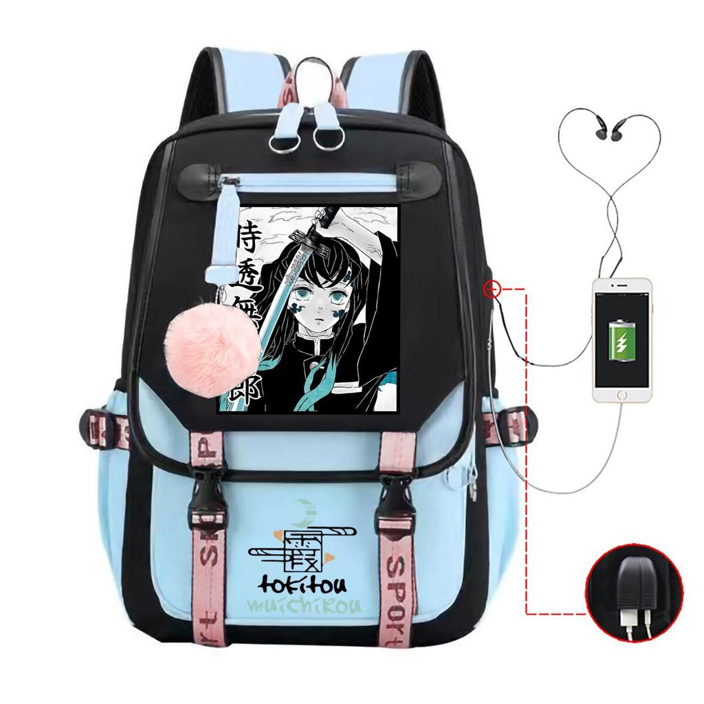 RiMan Peripheral Cartoon Printing Primary and Secondary School Students Backpack Outdoor Travel Backpack Unisex Schoolbag