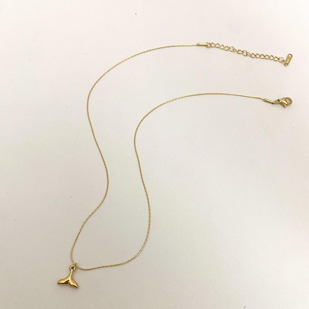 Gold Whale Mermaid Tail Necklace Women's Chain - Fade-Resistant Titanium Steel
