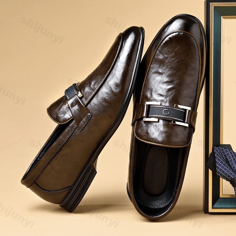 Fashion Men's Leather Shoes 2025 New High-quality Business Casual Shoes Men Loafers Spring Autumn Luxury Designer Dress Shoes Size 39-44