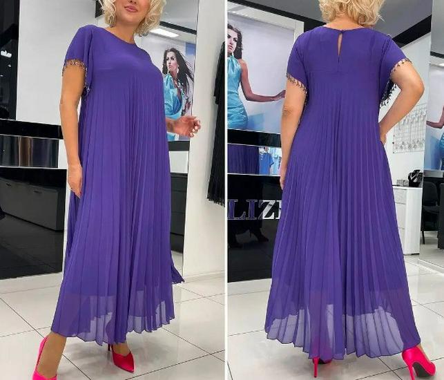 Elegant 2024 Fashion Pleated Mesh Dress - Casual, Slimming, and Trendy