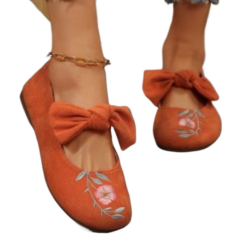 Fashion 2025 Hot Sale Ladies Shoes Shallow Women's Flats New Butterfly-knot Daily Plus Size Embroidered Light Soft Bottom Flat Low Heels