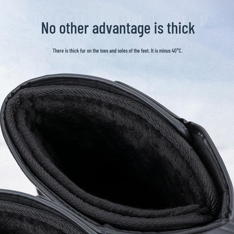 Herren Leichte Wasserdichte Winter Angelstiefel: Warmes Fleecefutter, Rutschfest, Verdickt, Baumwolle bis zur mittleren Wade