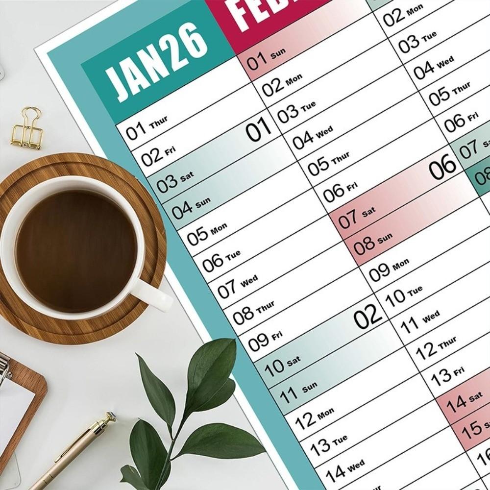 2026 Großer Wandkalender Jahresplaner Agenda Organizer Jahres-Tageskalender To-Do-Liste Zeitplan 365 Tage Planerblatt
