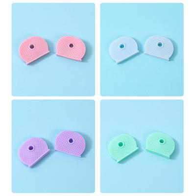 10 Stück Mode Mehrfarbig Hohl Gummi Weich Schlüssel Kappen Schlüsselabdeckungen Topper Schlüsselanhänger Schlüsselhülle Für Autoschlüsselanhänger Zubehör