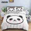 Cartoon Panda Bedding Set Cute Black White Panda Duvet Cover Animals Theme Comforter Set Home Bedroom Decor For Kids Children