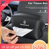Radkappen Auto Taschentuchbox Sonnenblende Rücksitz Papierhandtuch Aufbewahrungstasche Für Renault Clio Kadjar Koleos QM6 Espace Scenic Megane Capt
