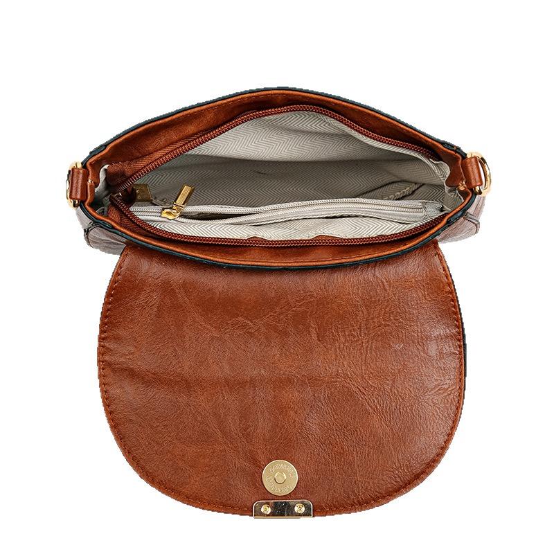 Textured mother bag women's new retro flip shoulder bag simple and fashionable shoulder oblique span small bag