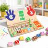 Kids Wooden Finger Numbers Math Toy Clip Beads Game Pen Control Training Children Counting Early Learning Educational Toys Gifts