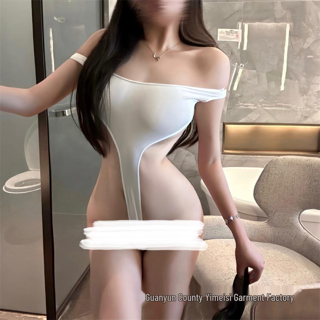 Women's Sexy Open Crotch Bodysuit Lingerie Set - Pure Passion Quick Release