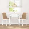 Dining Chairs with Cushions 2 Pcs White Solid Rubberwood