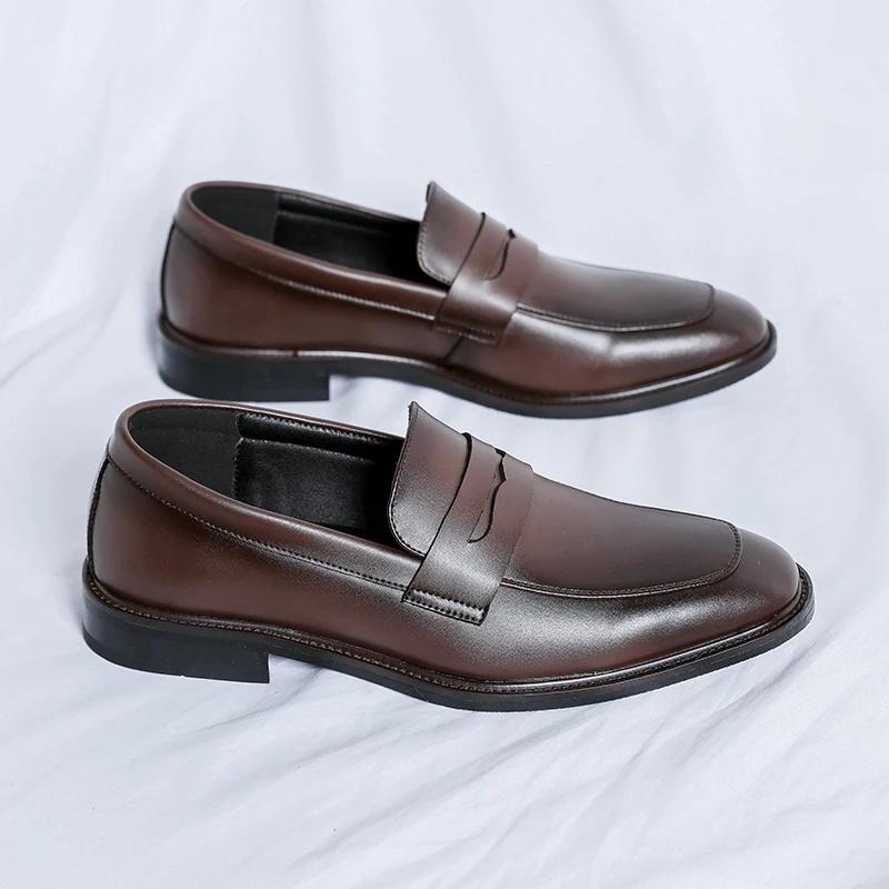Fashion Luxury Brand Loafers for Men Leather Casual Shoes Italy Wedding Dress Business Office Shoes Pointy Men Formal Shoes Driving Shoe