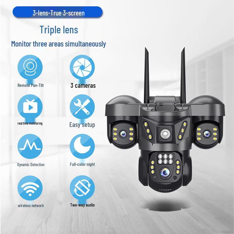 V380pro 4G Üç Lensli 360° Ev Güvenlik Dome Kamerası