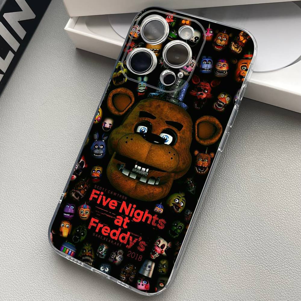 W-Fnaf-e-Fives-nights-At-Freddys-Clear Silicone Soft TPU Phone Case For iphone 17 16 15 14 Plus 13 12 Mini 11 Pro Max Shell Capa