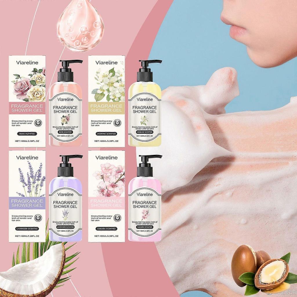 Viareline Scented Body Wash (Lavender Scent) Moisturizes Hydrates And Cares For Dry Skin. Ladies' Body Wash less