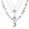 Retro Moon Sun Star Pendant Necklace Women Multilayer Jewelry Accessories