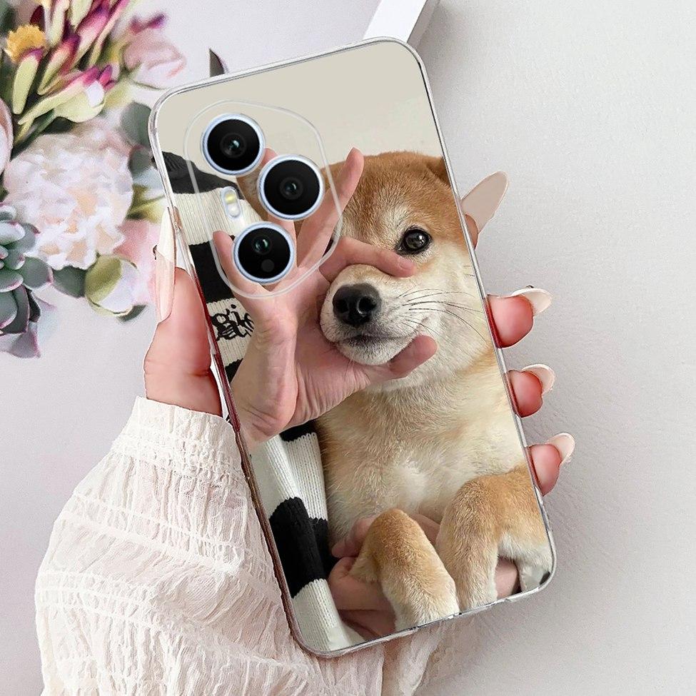 Clear For Honor 400 Pro Case DNP-NX9 Cute Cartoon Cat Fashion Flower Funny Painted Soft Bumper For Honor 400Pro Back Cover Funda