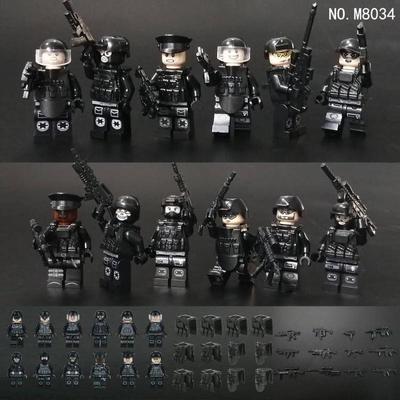 M8034 Polizia Militare Building Blocks Città Nera SWAT Assemblaggio di Piccole Particelle Action Figure Toy