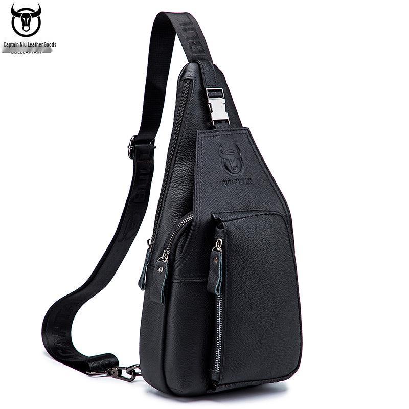 Captain Cow Men's Genuine Leather Multifunctional Crossbody Chest Bag